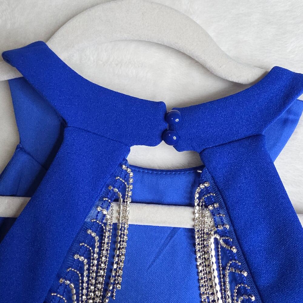 Cobalt Bright Blue SzM NWT Sexy W Rhinestones Dress by Sincerely Jules Party Fun - Picture 10 of 14